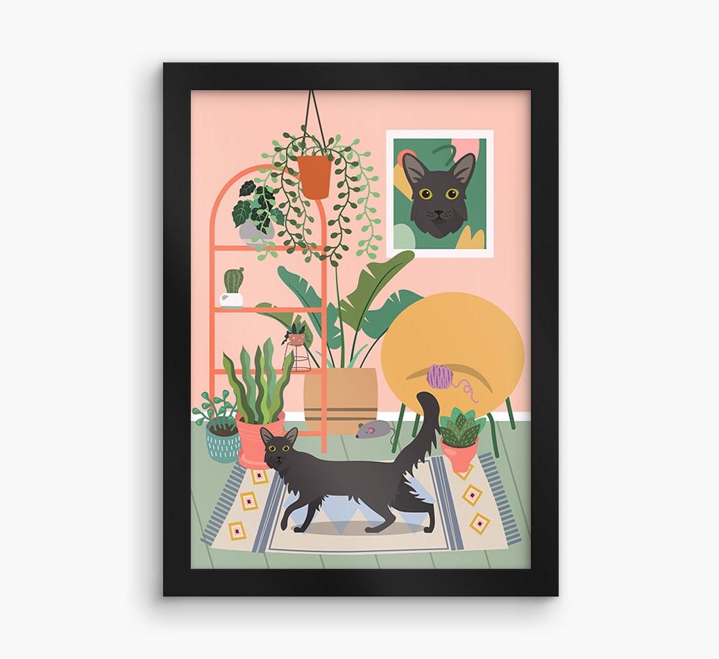 'Jungle Room' - Personalized {breedFullName} Framed Print