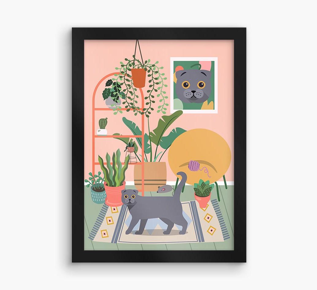 'Jungle Room' - Personalized {breedFullName} Framed Print