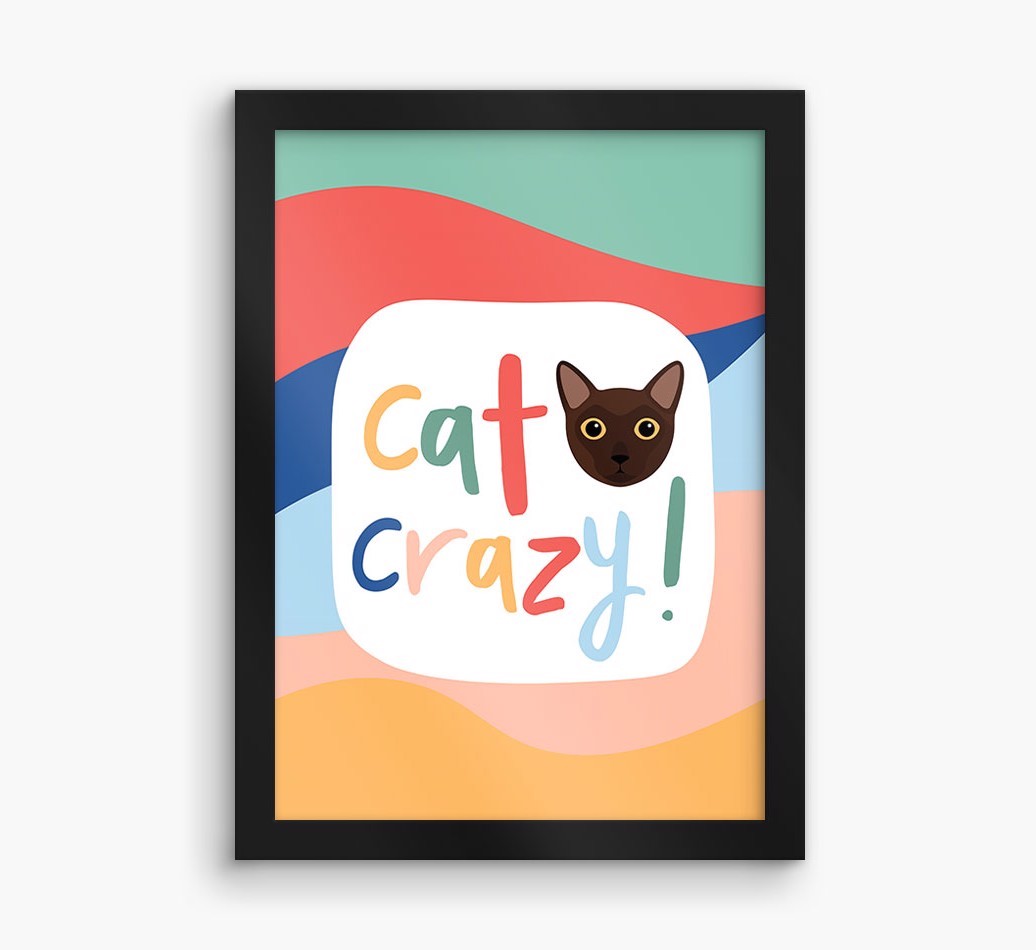'Cat Crazy' - Personalised {breedFullName} Framed Print