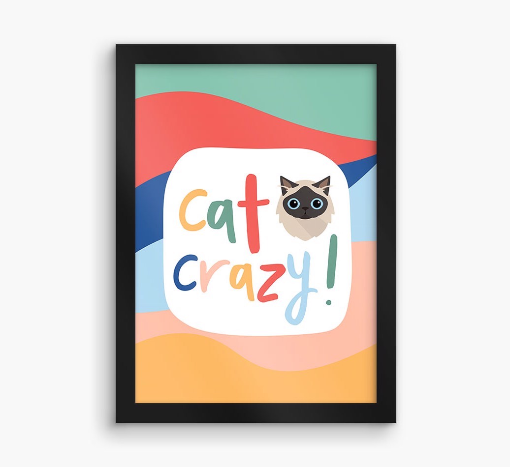 'Cat Crazy' - Personalised {breedFullName} Framed Print