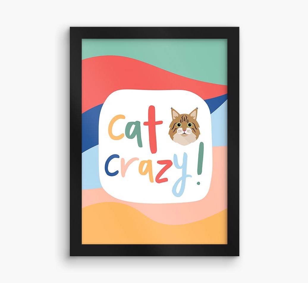 'Cat Crazy' - Personalised {breedFullName} Framed Print
