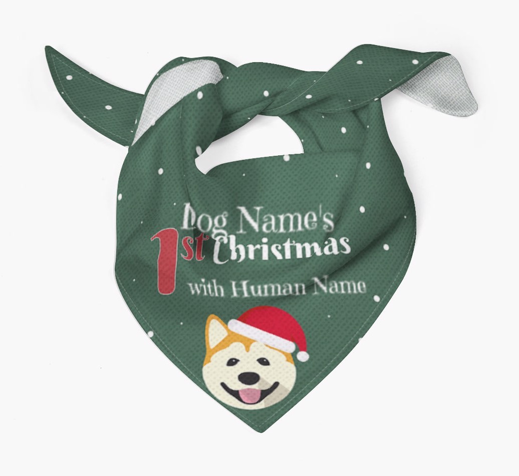 First Christmas Personalised Bandana with {breedFullName} Icon