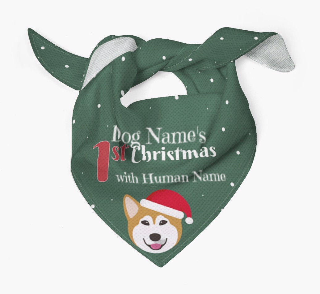 First Christmas Personalised Bandana with {breedFullName} Icon