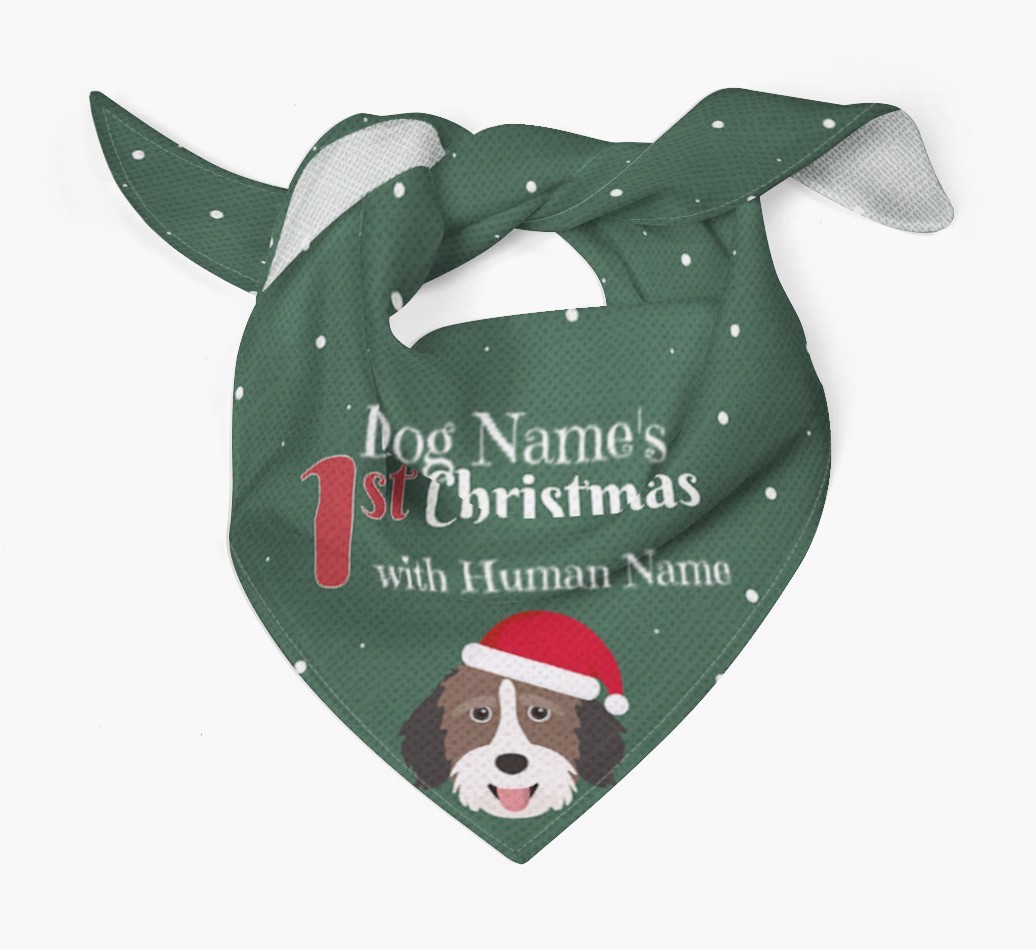 First Christmas Personalised Bandana with {breedFullName} Icon