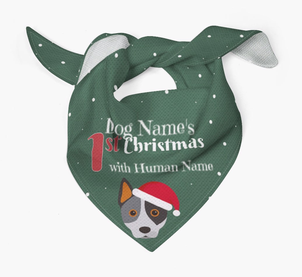First Christmas Personalised Bandana with {breedFullName} Icon