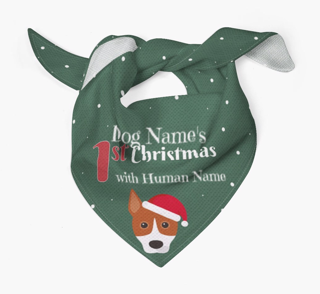 First Christmas Personalised Bandana with {breedFullName} Icon