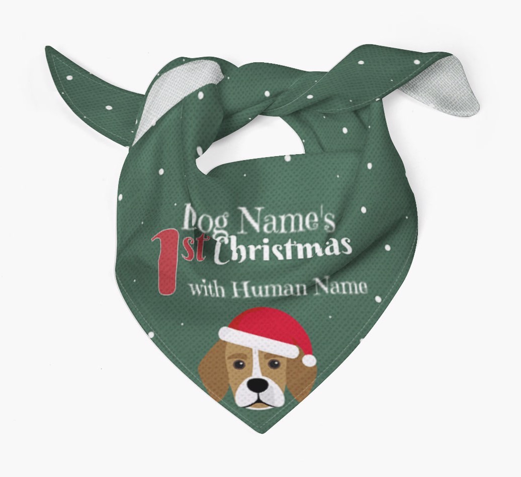 First Christmas Personalised Bandana with {breedFullName} Icon