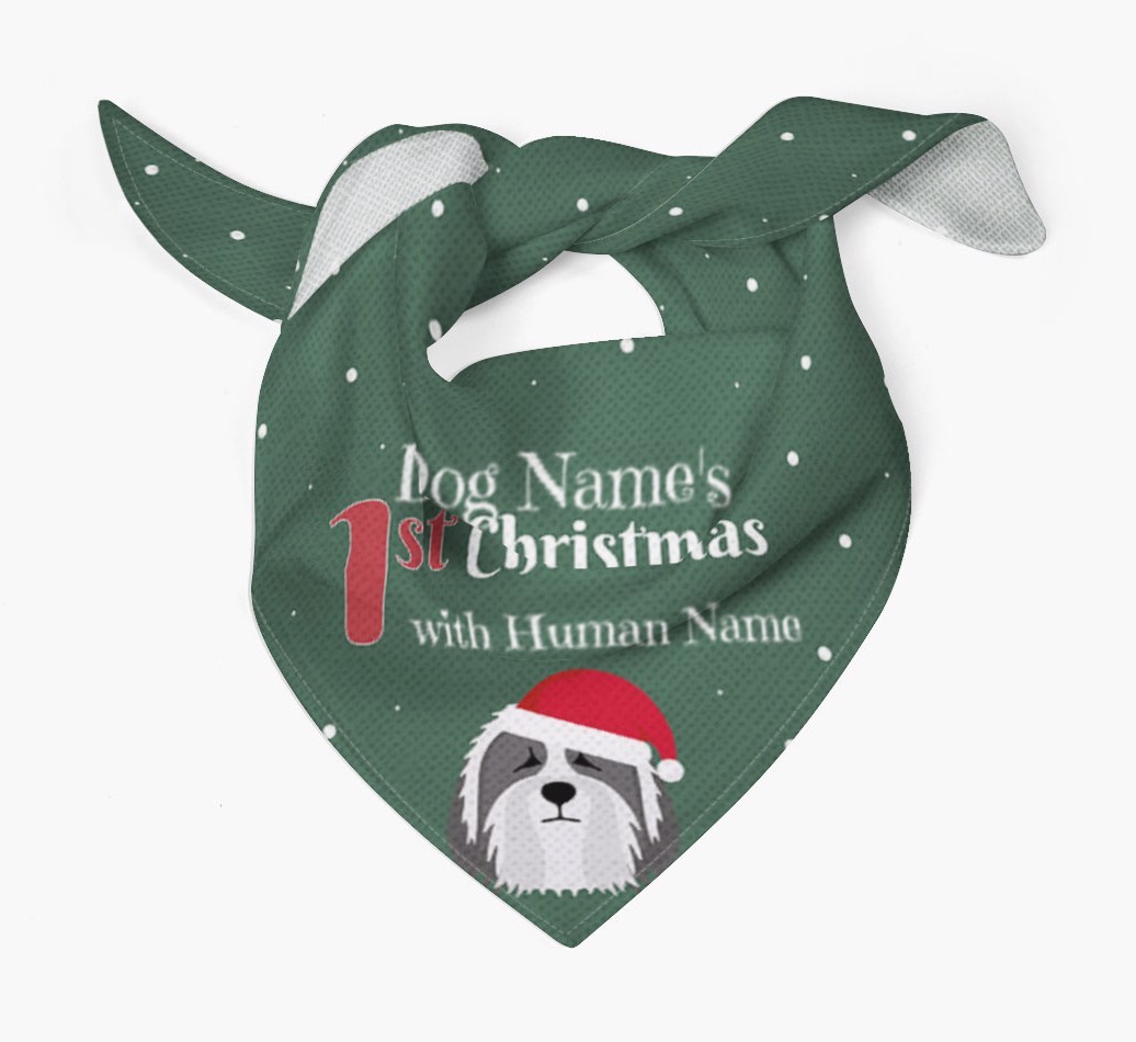 First Christmas Personalised Bandana with {breedFullName} Icon