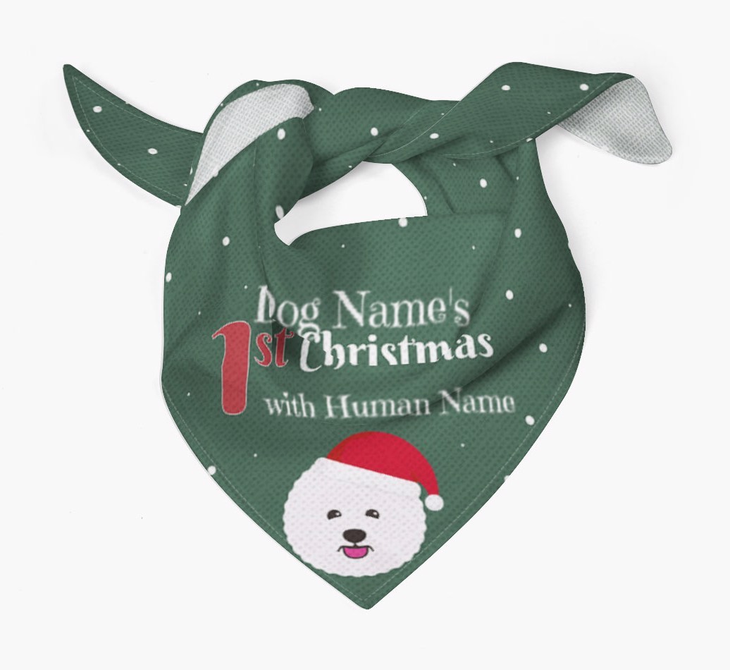 First Christmas Personalised Bandana with {breedFullName} Icon