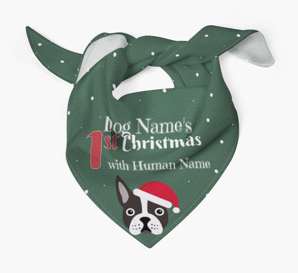 First Christmas Personalised Bandana with {breedFullName} Icon