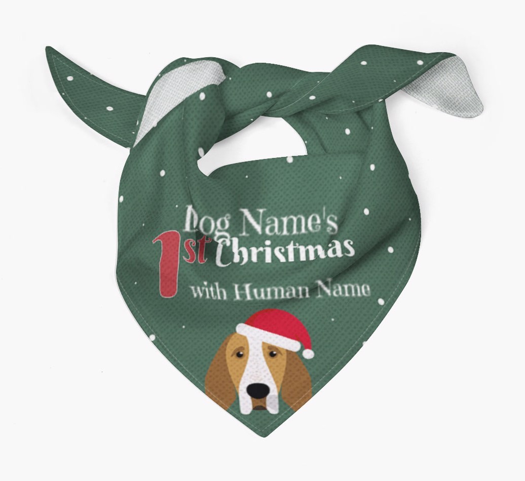 First Christmas Personalised Bandana with {breedFullName} Icon