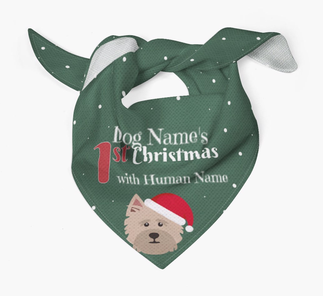 First Christmas Personalised Bandana with {breedFullName} Icon