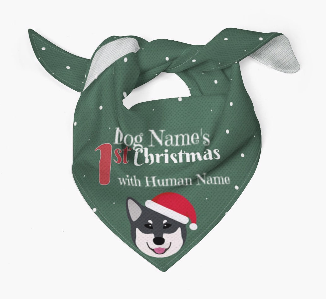 First Christmas Personalised Bandana with {breedFullName} Icon