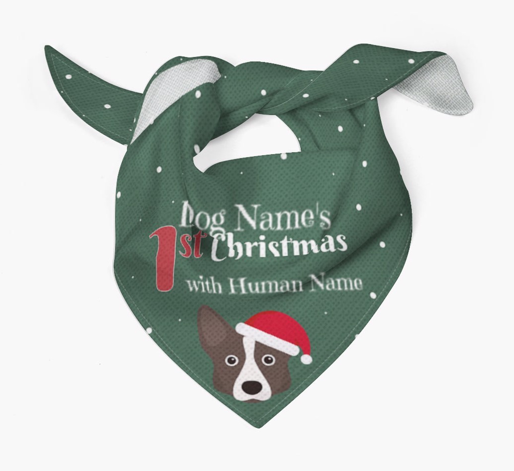 First Christmas Personalised Bandana with {breedFullName} Icon