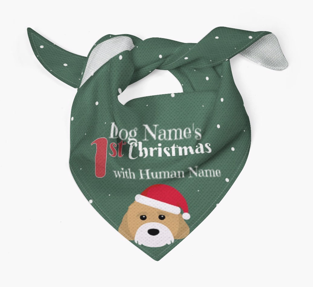 First Christmas Personalised Bandana with {breedFullName} Icon