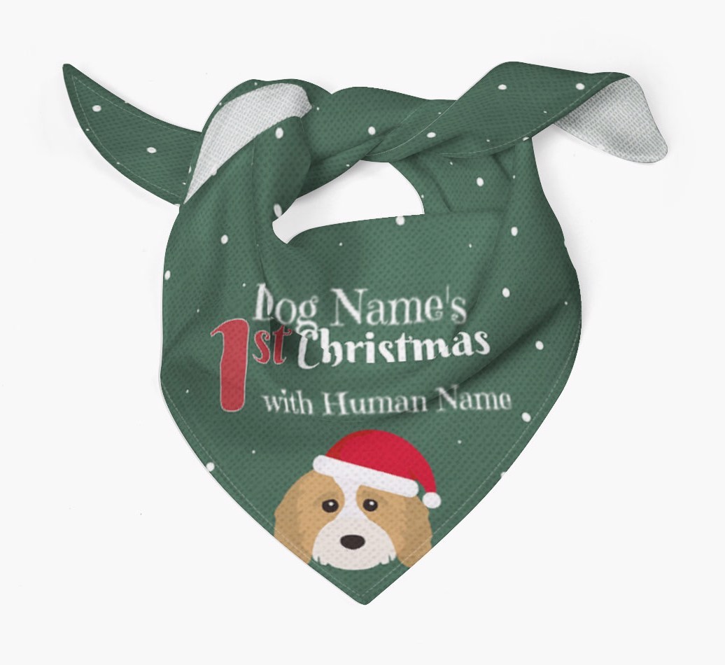 First Christmas Personalised Bandana with {breedFullName} Icon