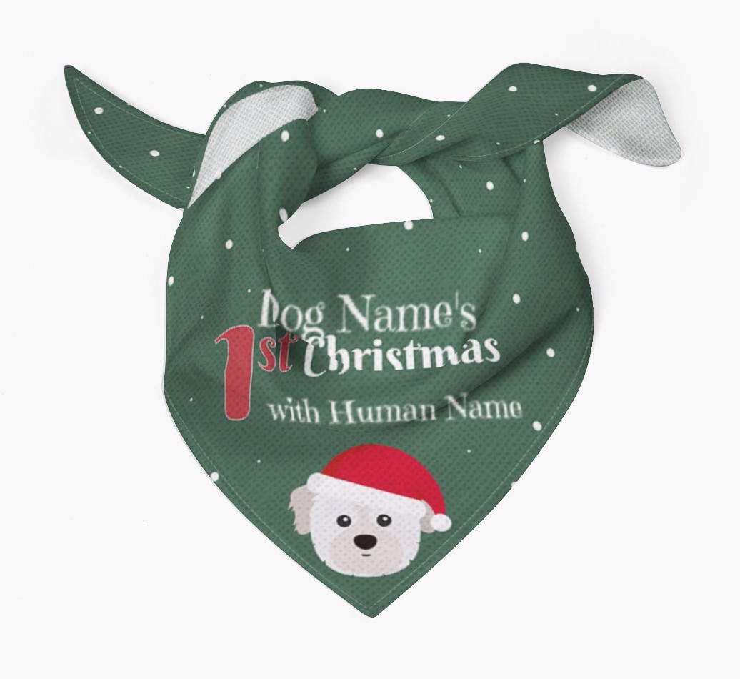 First Christmas Personalised Bandana with {breedFullName} Icon