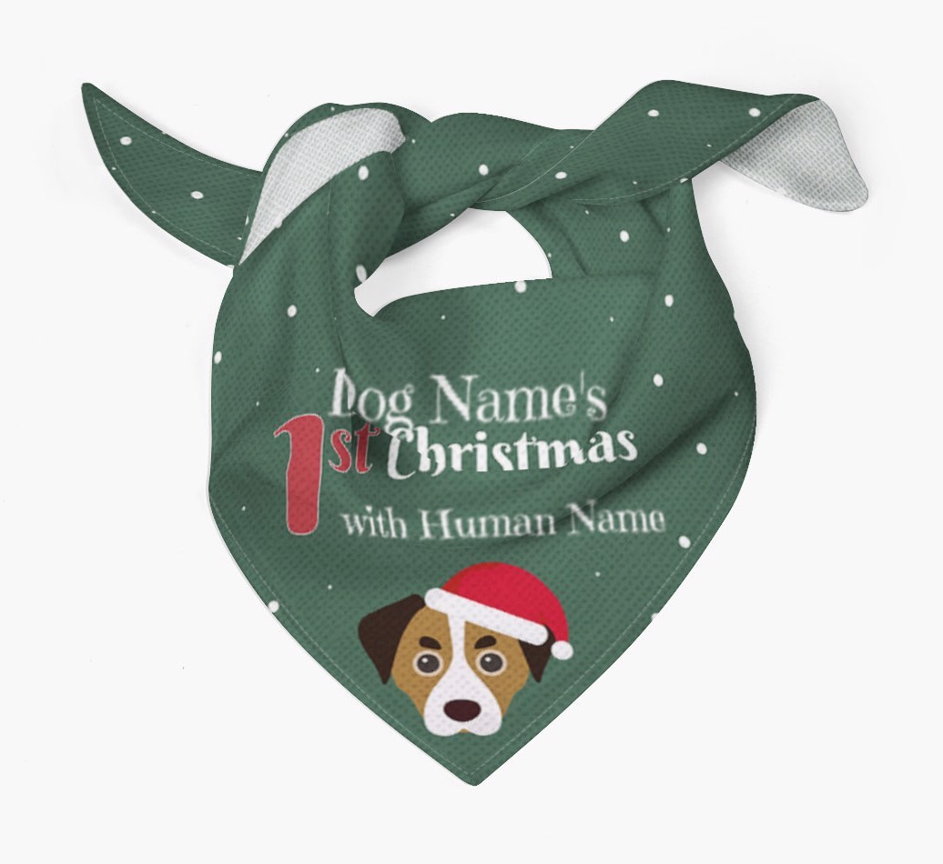 First Christmas Personalised Bandana with {breedFullName} Icon