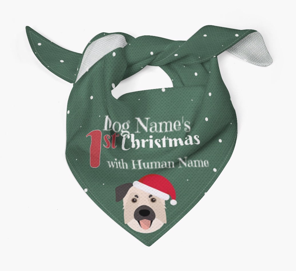 First Christmas Personalised Bandana with {breedFullName} Icon