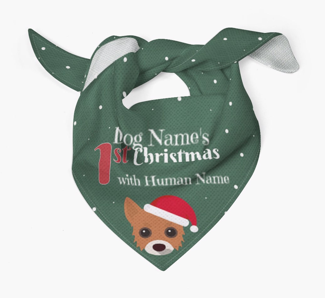 First Christmas Personalised Bandana with {breedFullName} Icon