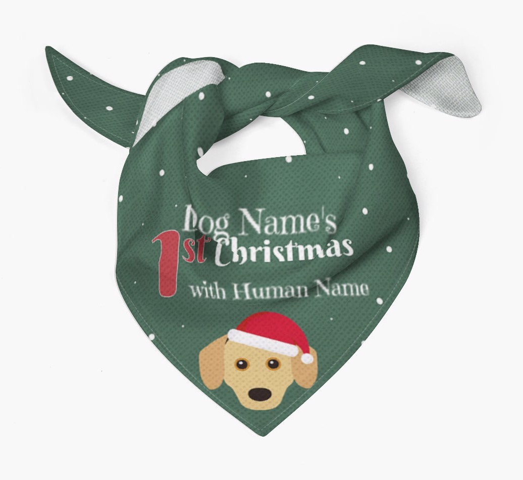 First Christmas Personalised Bandana with {breedFullName} Icon