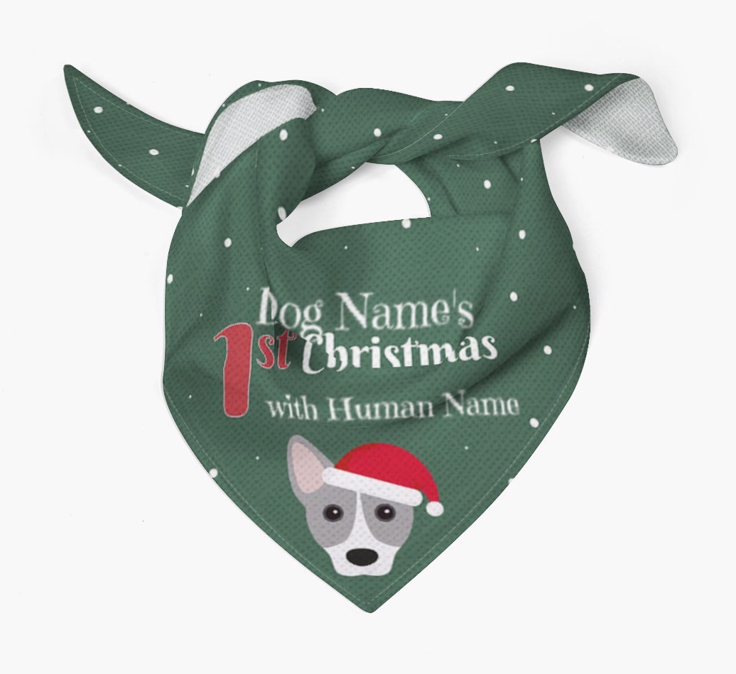 First Christmas Personalised Bandana with {breedFullName} Icon