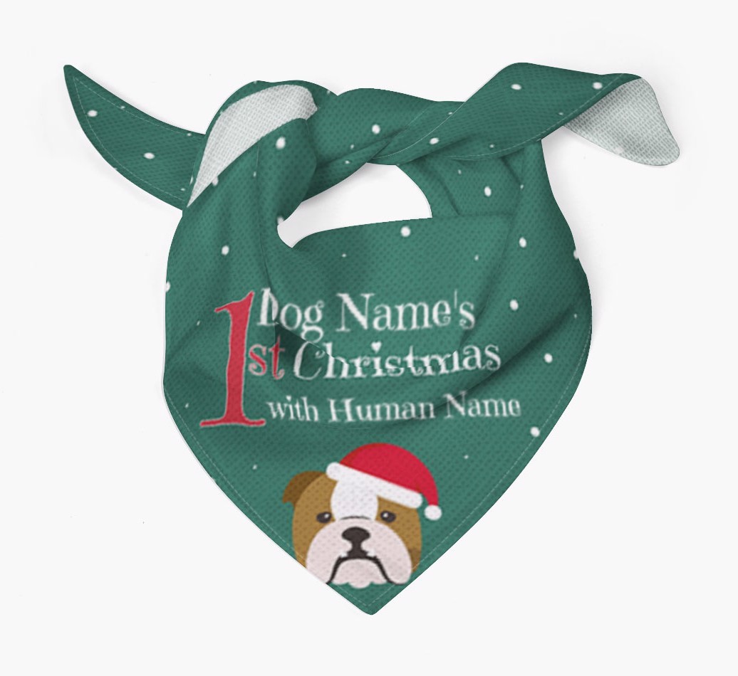 First Christmas Personalised Bandana with {breedFullName} Icon
