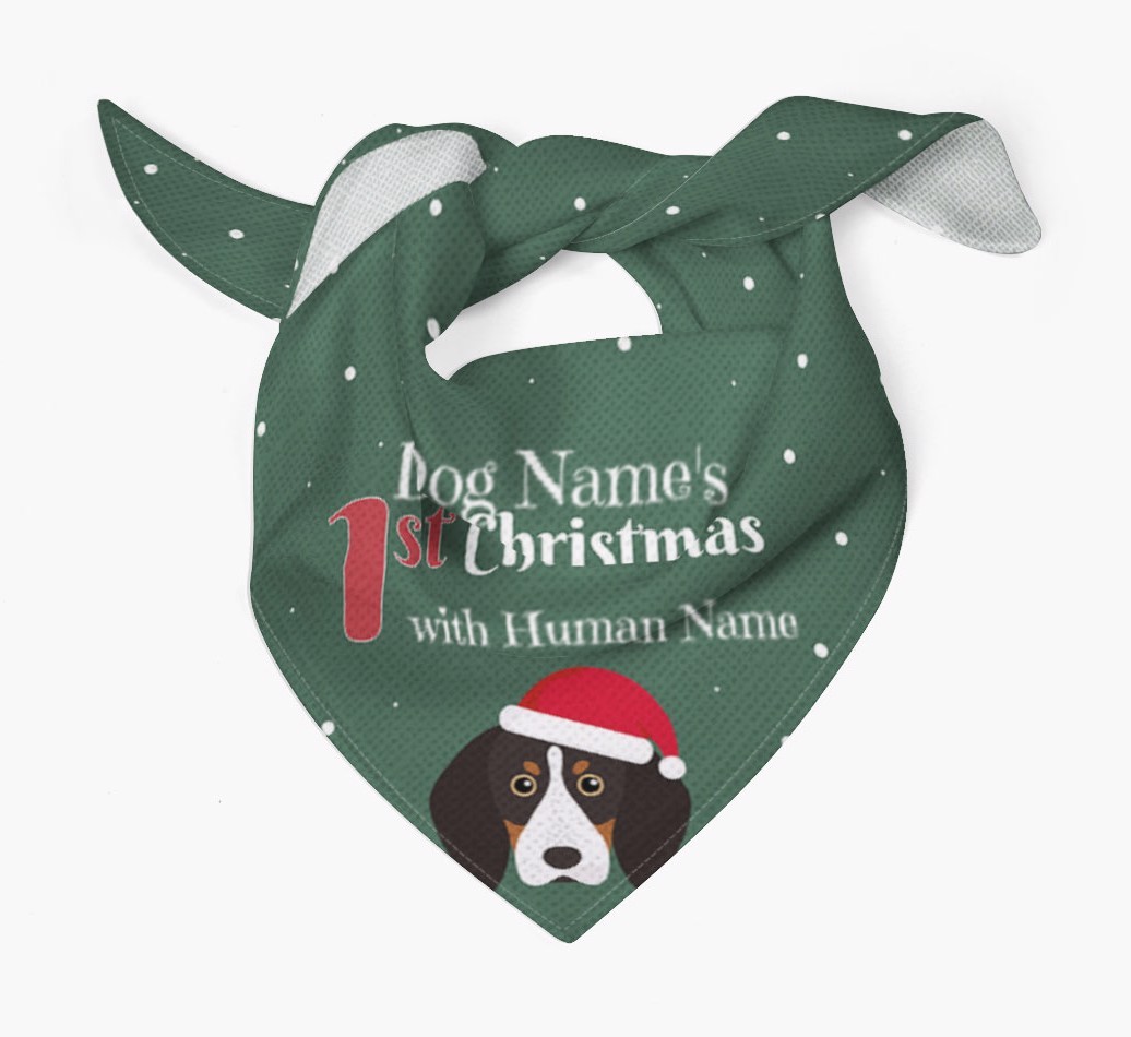 First Christmas Personalised Bandana with {breedFullName} Icon