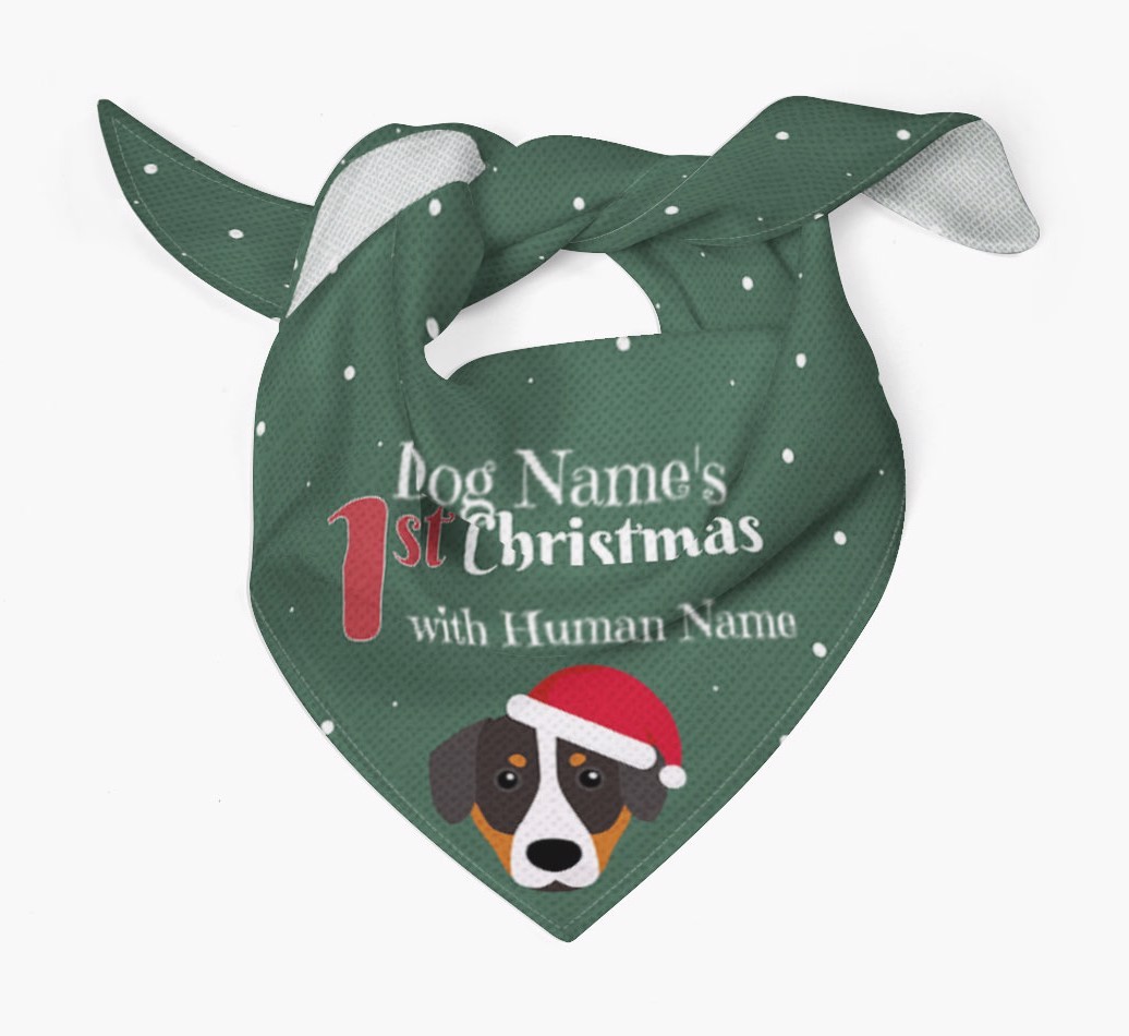 First Christmas Personalised Bandana with {breedFullName} Icon