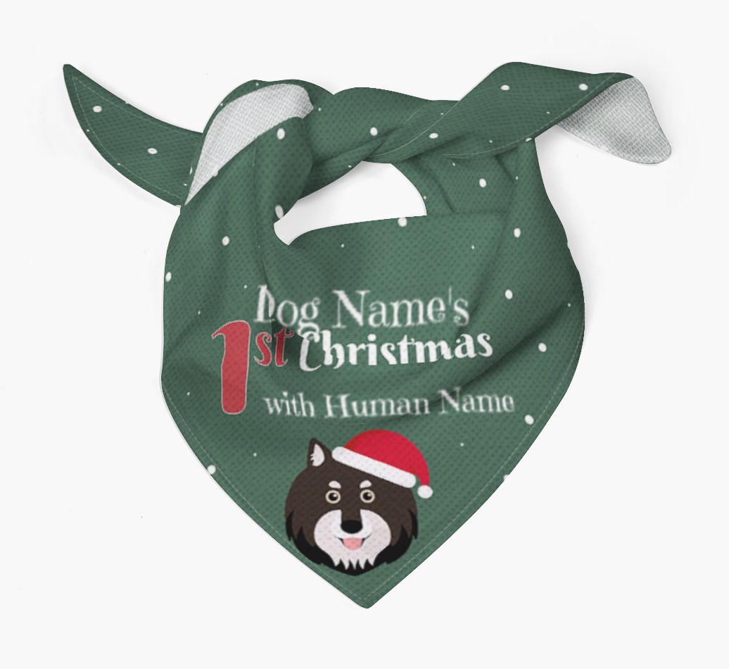 First Christmas Personalised Bandana with {breedFullName} Icon
