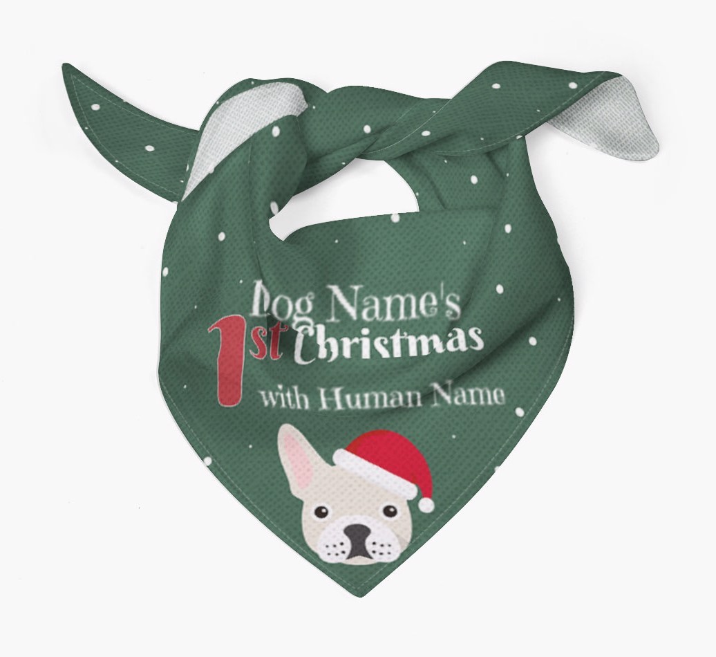 First Christmas Personalised Bandana with {breedFullName} Icon