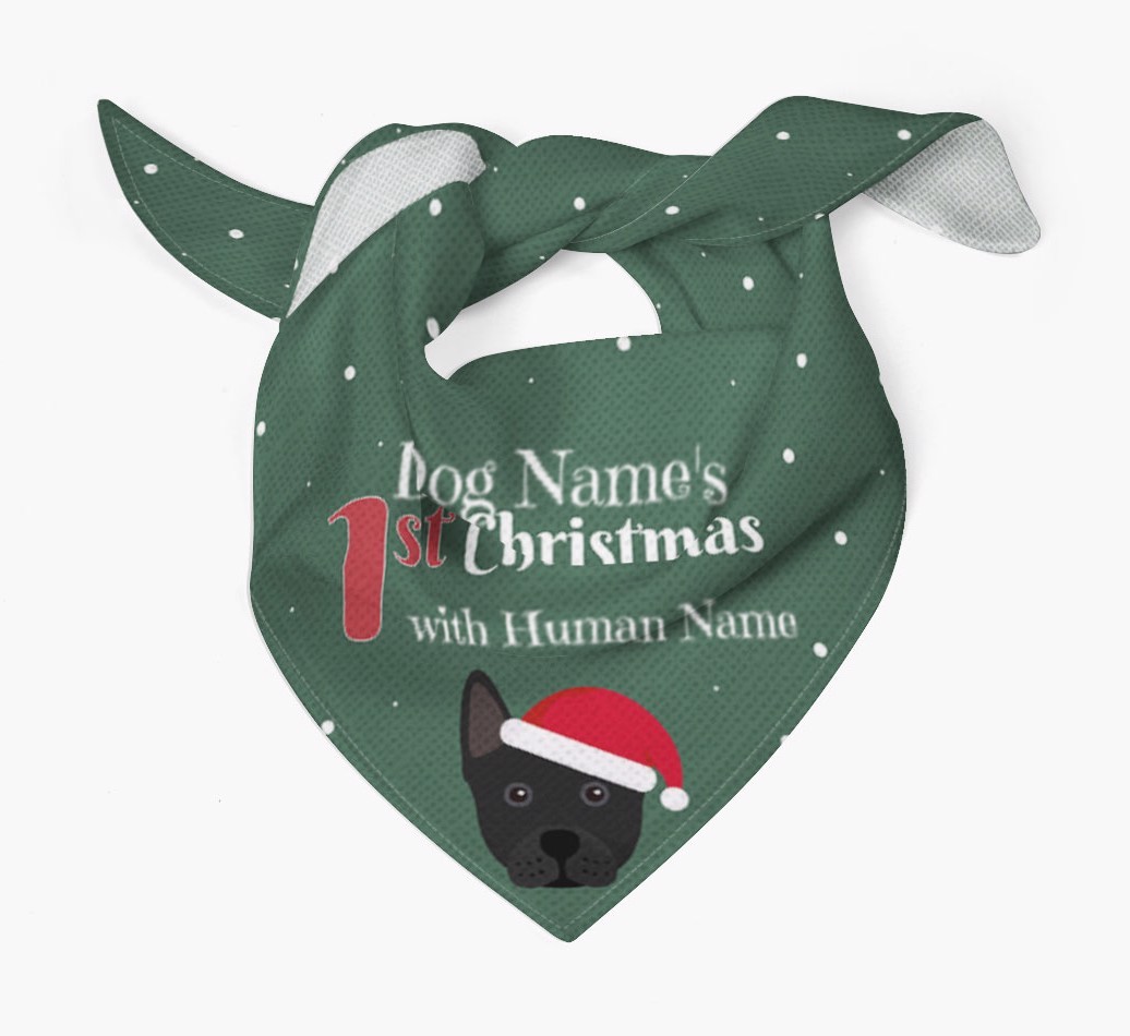 First Christmas Personalised Bandana with {breedFullName} Icon