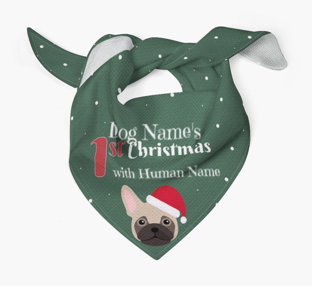 First Christmas Personalised Bandana with {breedFullName} Icon