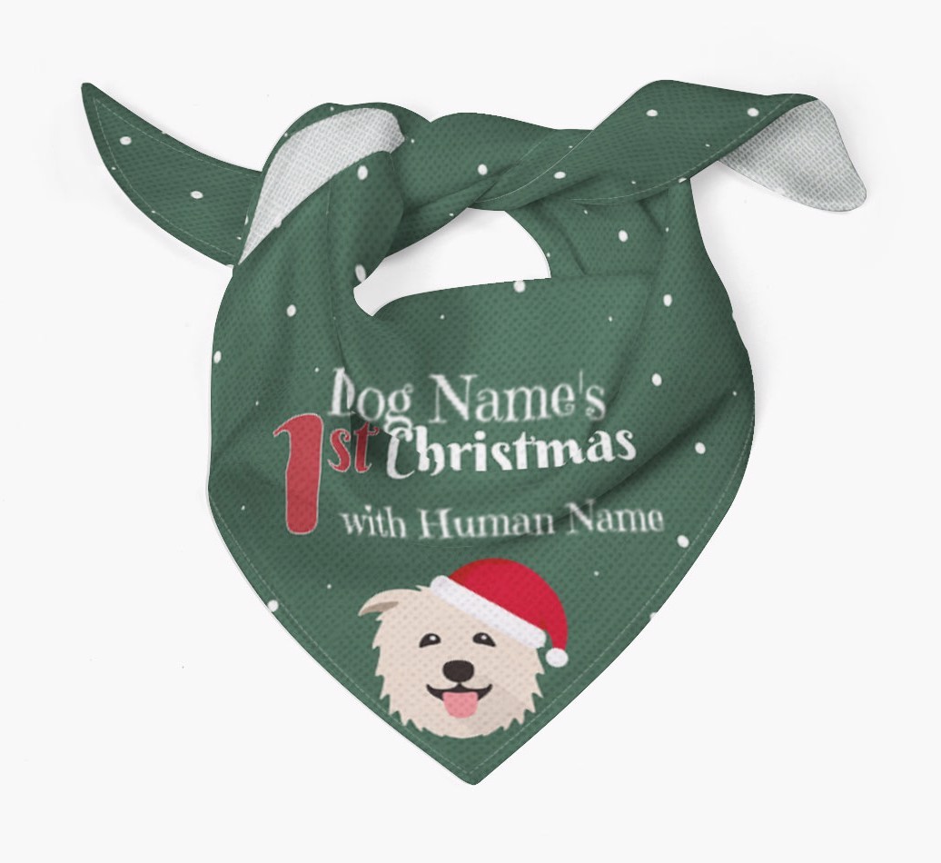First Christmas Personalised Bandana with {breedFullName} Icon