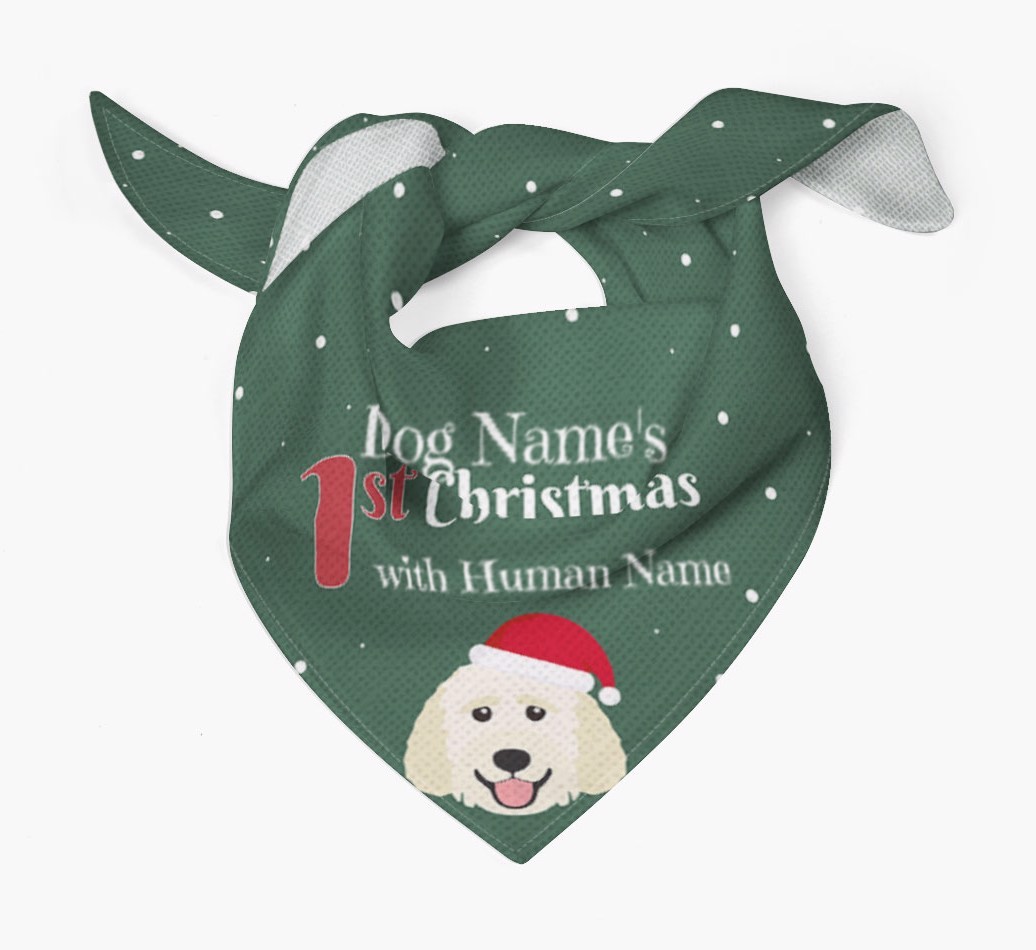 First Christmas Personalised Bandana with {breedFullName} Icon