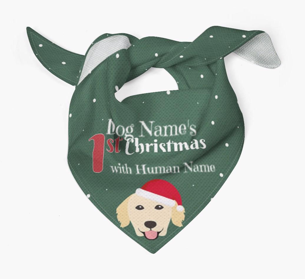 First Christmas Personalised Bandana with {breedFullName} Icon