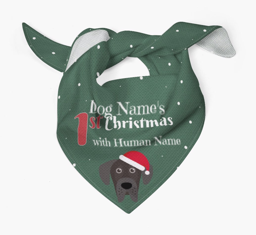 First Christmas Personalised Bandana with {breedFullName} Icon