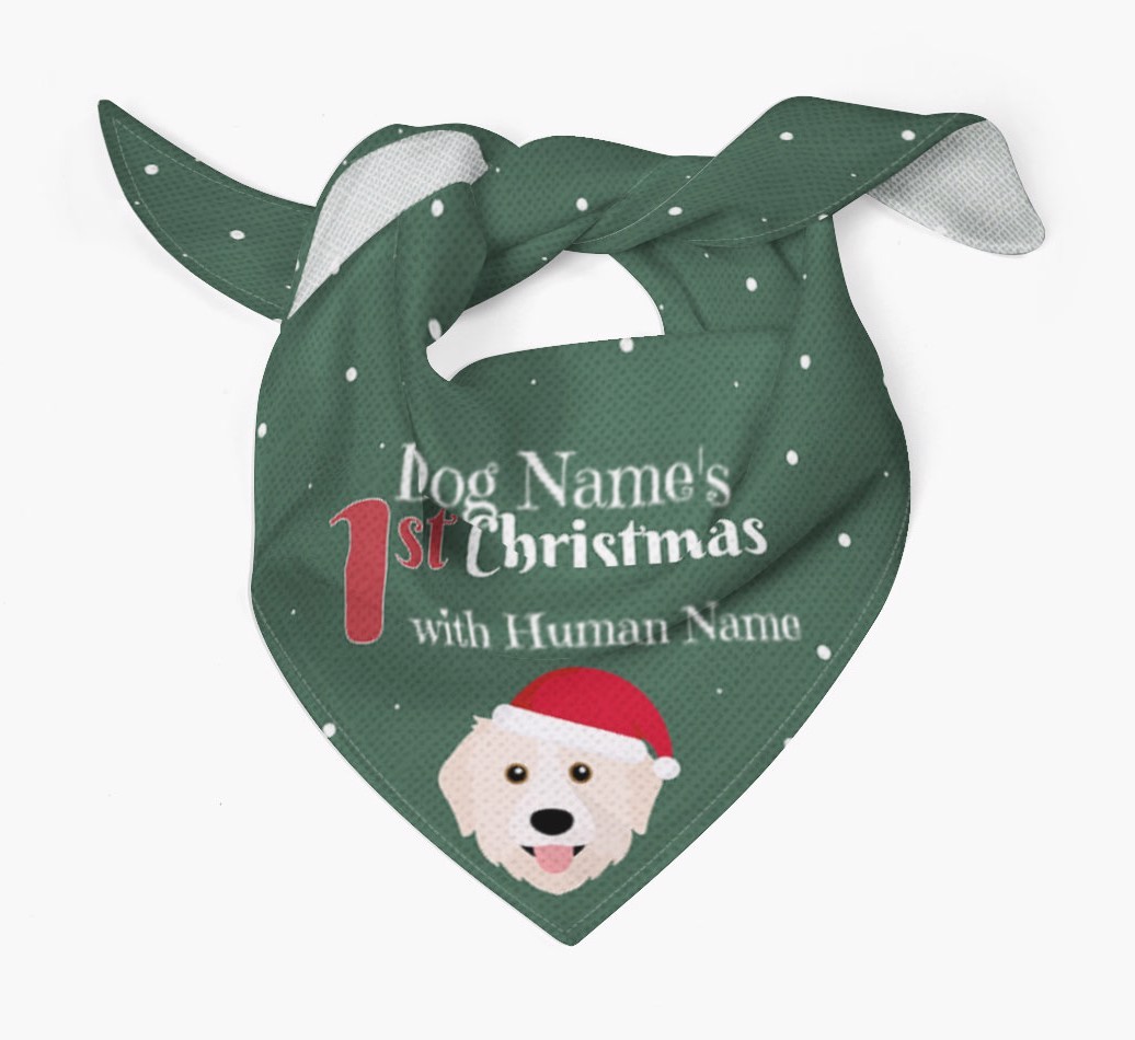 First Christmas Personalised Bandana with {breedFullName} Icon