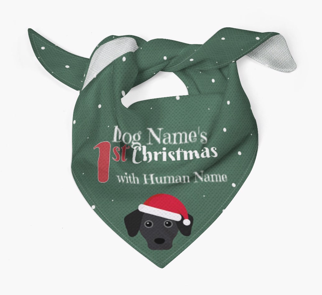 First Christmas Personalised Bandana with {breedFullName} Icon