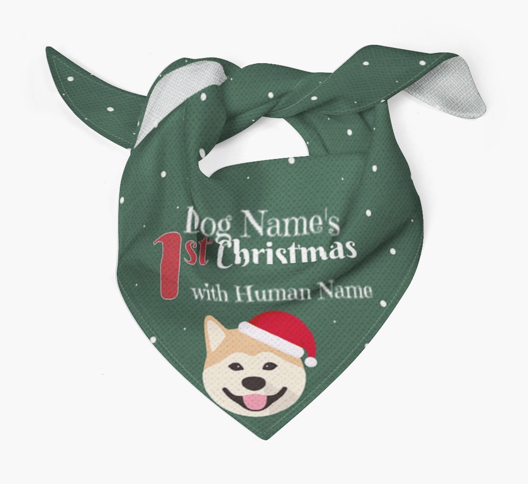 First Christmas Personalised Bandana with {breedFullName} Icon