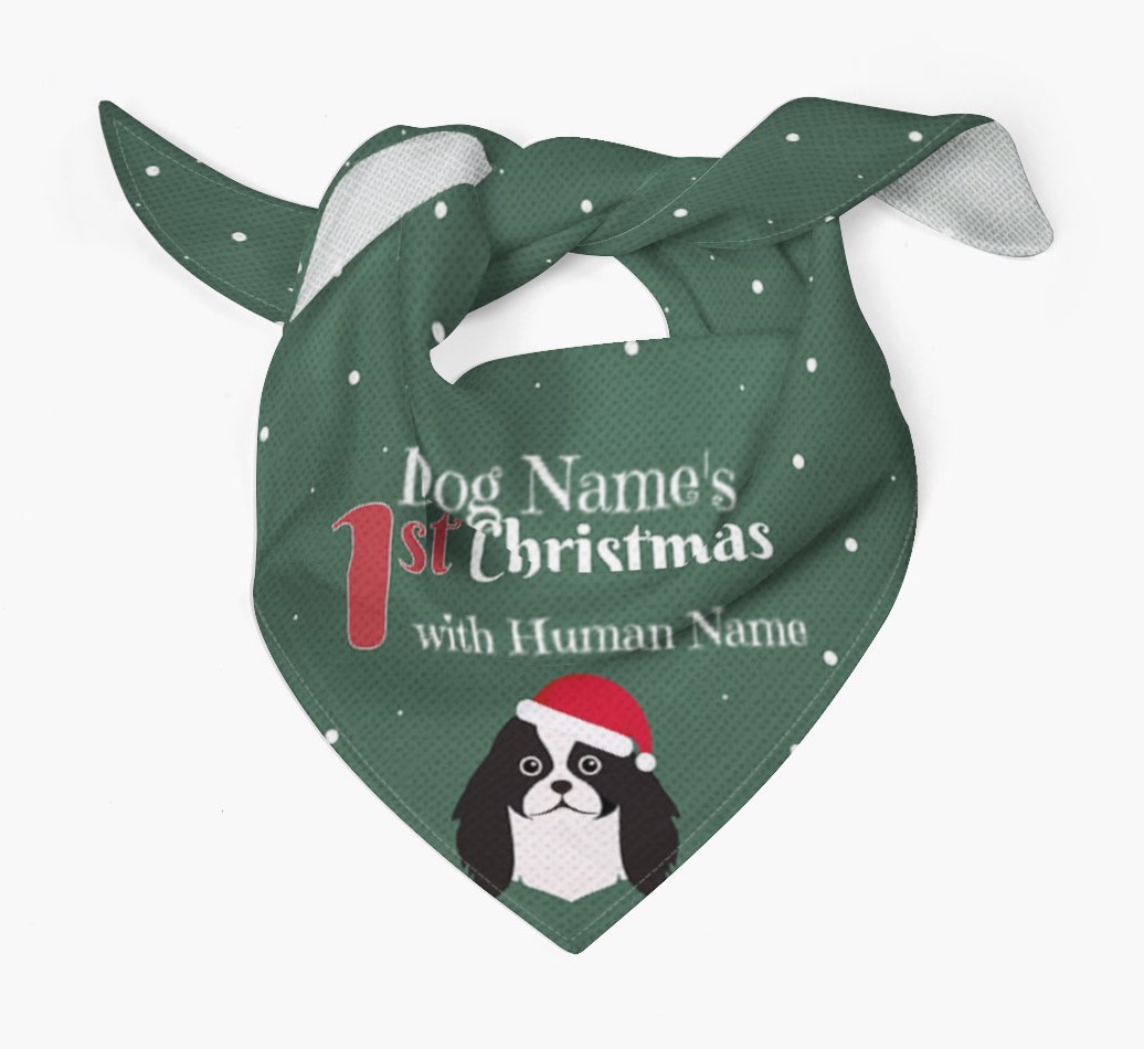 First Christmas Personalised Bandana with {breedFullName} Icon