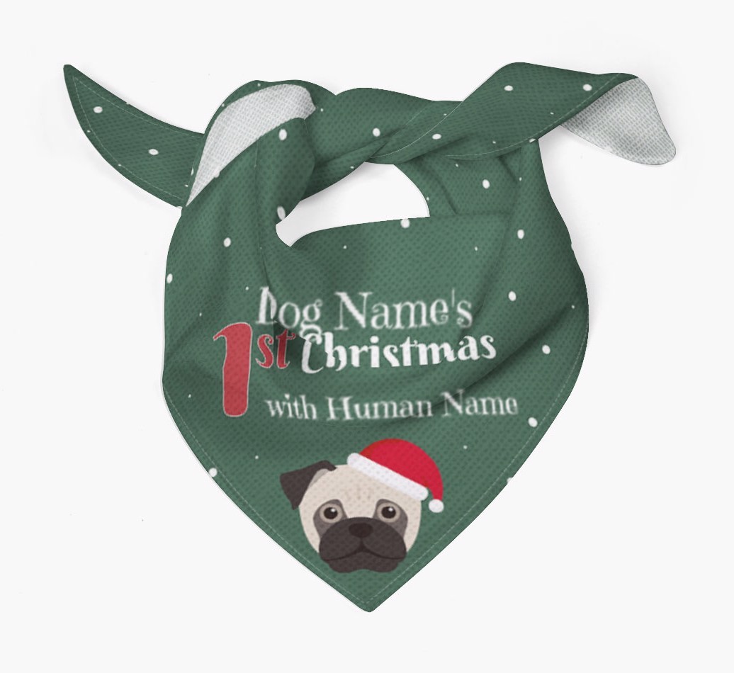 First Christmas Personalised Bandana with {breedFullName} Icon