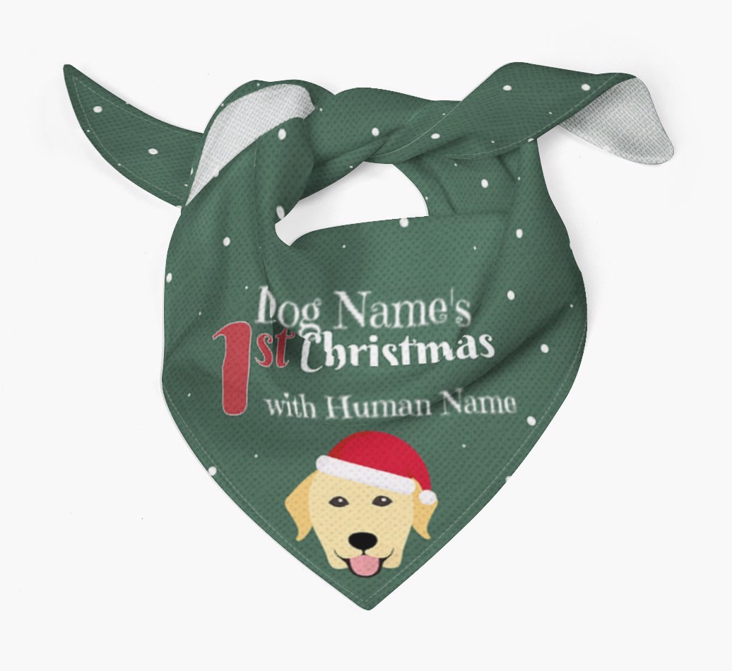 First Christmas Personalised Bandana with {breedFullName} Icon