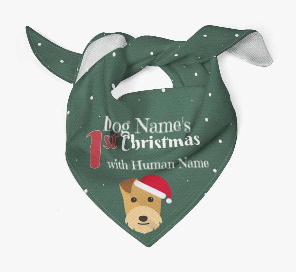 First Christmas Personalised Bandana with {breedFullName} Icon
