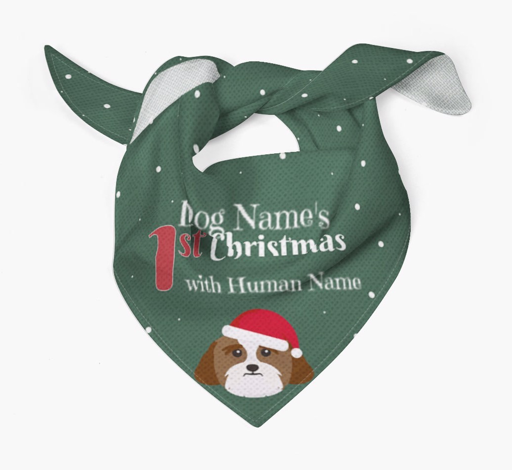 First Christmas Personalised Bandana with {breedFullName} Icon