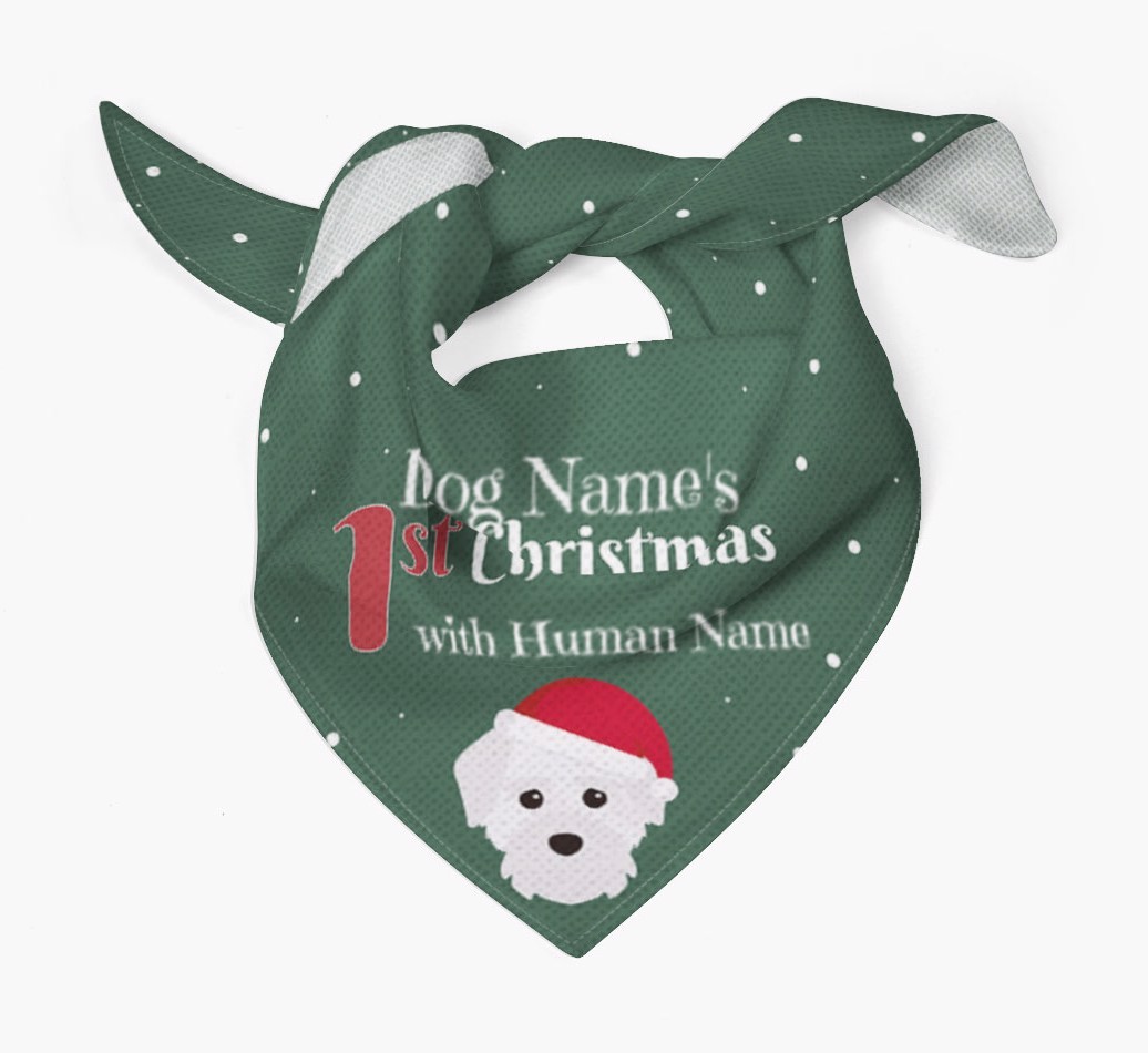 First Christmas Personalised Bandana with {breedFullName} Icon