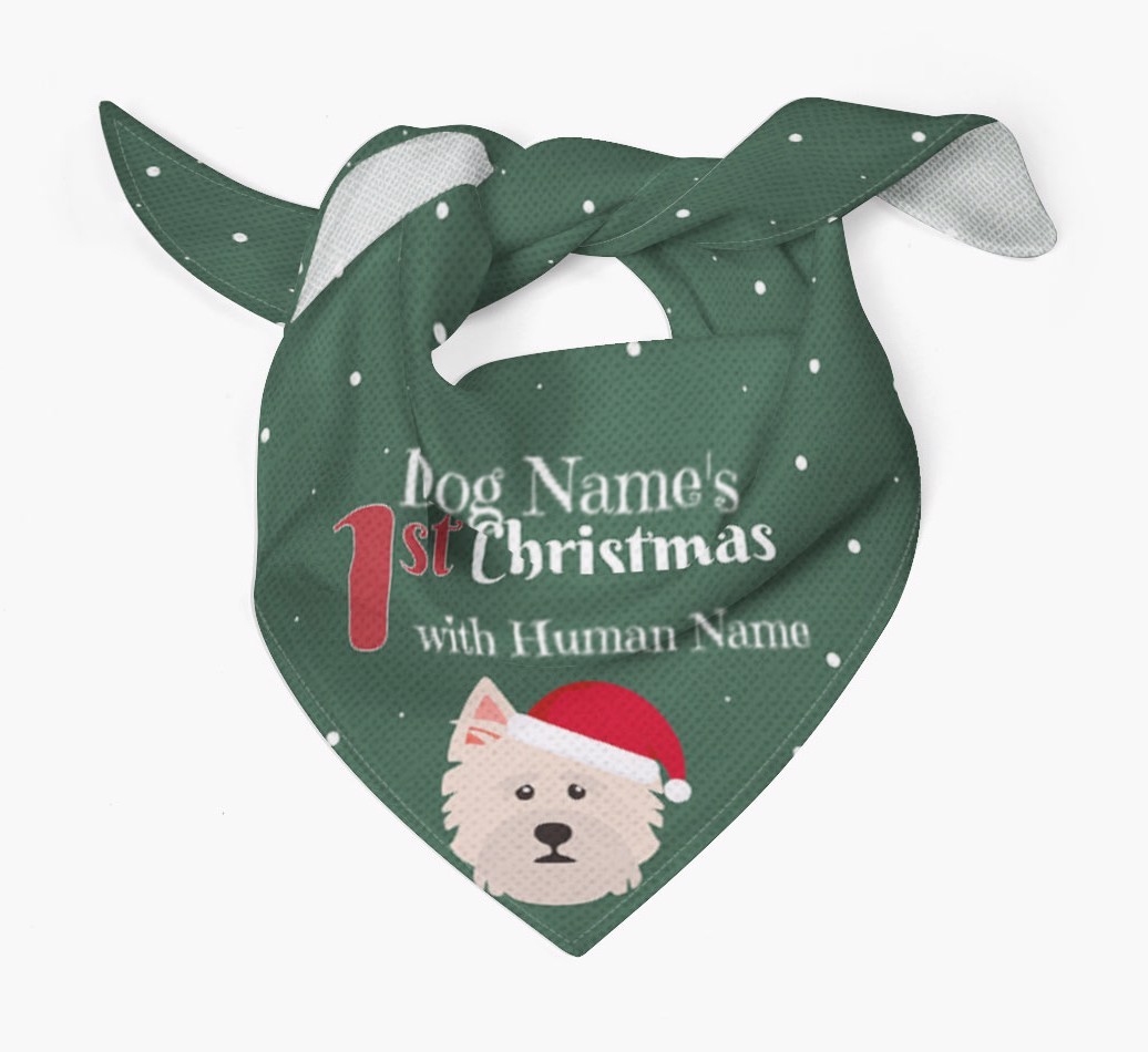 First Christmas Personalised Bandana with {breedFullName} Icon