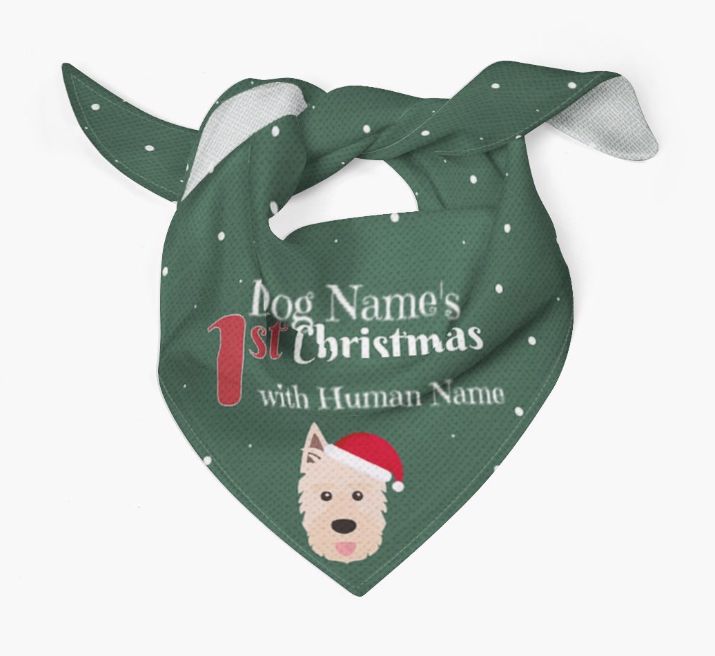 First Christmas Personalised Bandana with {breedFullName} Icon