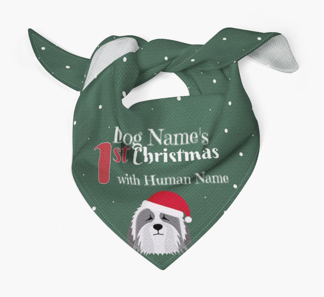 First Christmas Personalised Bandana with {breedFullName} Icon