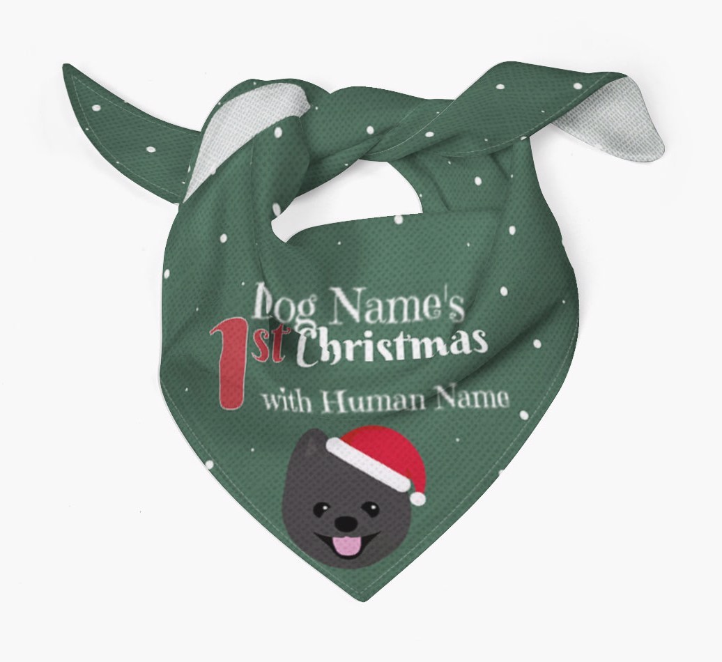 First Christmas Personalised Bandana with {breedFullName} Icon